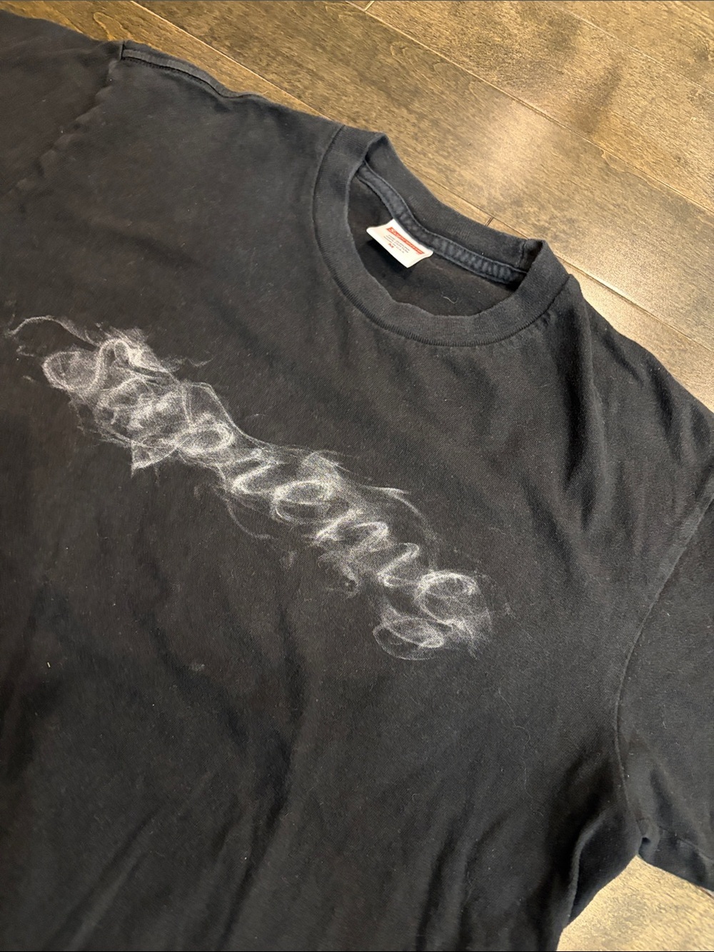 Supreme Black T‑Shirt with Smoky White Script - Picture 2 of 6
